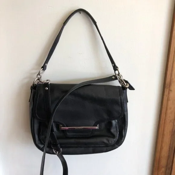 COACH Taylor Black Leather Marin Satchel Tote Shoulder Bag Vintage - Picture 3 of 15